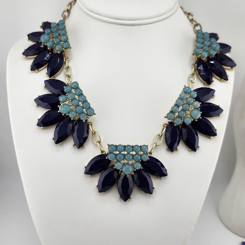 Blue And Teal Statement Necklace READ